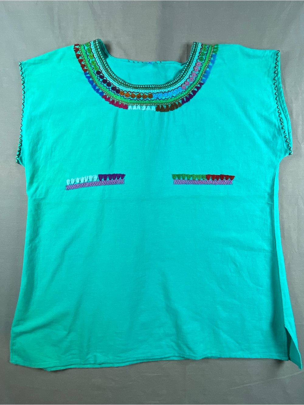 Mexican Huipil Embroidered Top size XL